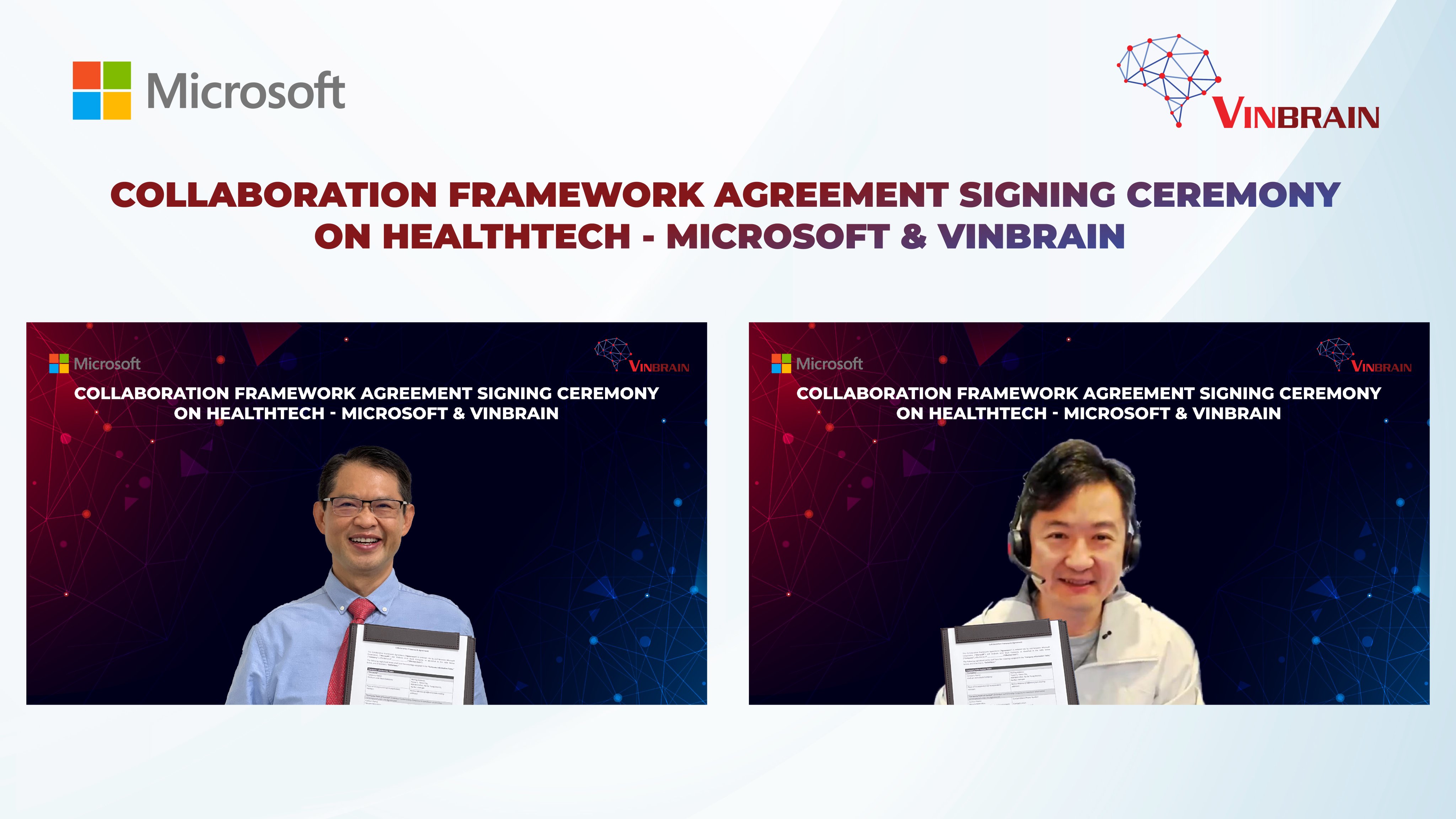 Collaboration Framework Agreement Signing Ceremony on Health Tech - Microsoft & VinBrain